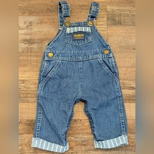 Vintage B’Gosh OshKosh Blue Denim Baby Overalls 100%Cotton Made In The USA 3-6 M